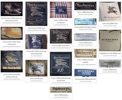 vintage Burberry labels